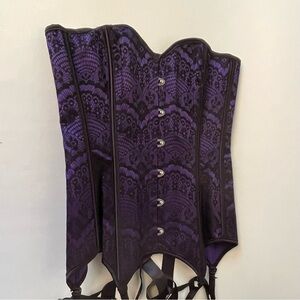 Adore Me boned corset with garters